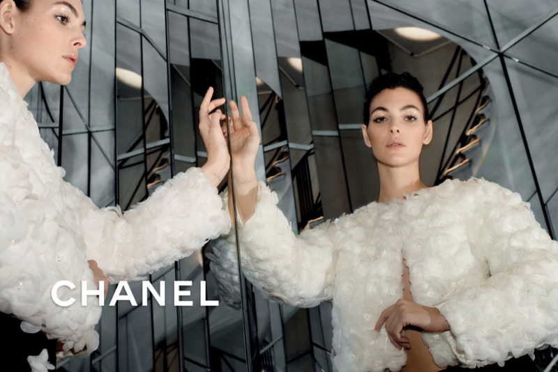 Vittoria Ceretti poses for Chanel pre-fall 2020 campaign.