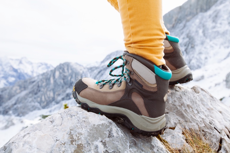 Closeup Hiking Boots Woman