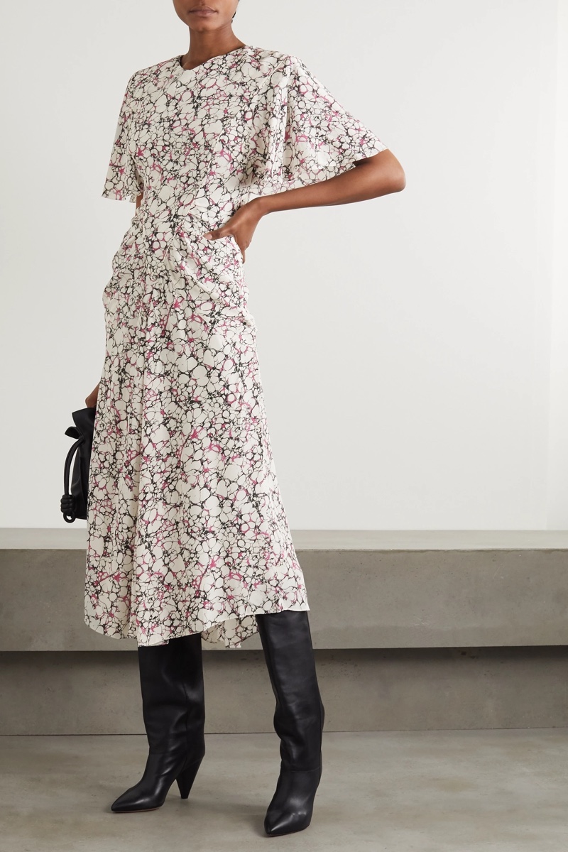 Isabel Marant Berwick Printed Silk Crepe Chine Midi Dress $927 (previously $1,545)