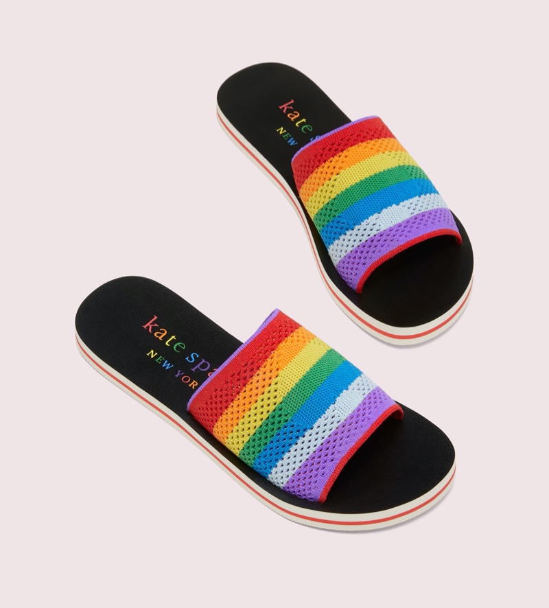 Kate Spade Rainbow Intarsia-Knit Slide Sandals $98