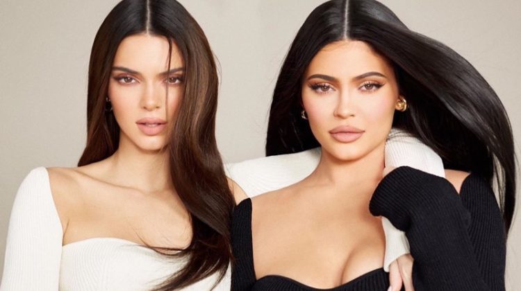 Sisters Kendall and Kylie Jenner pose for Kylie Cosmetics campaign.