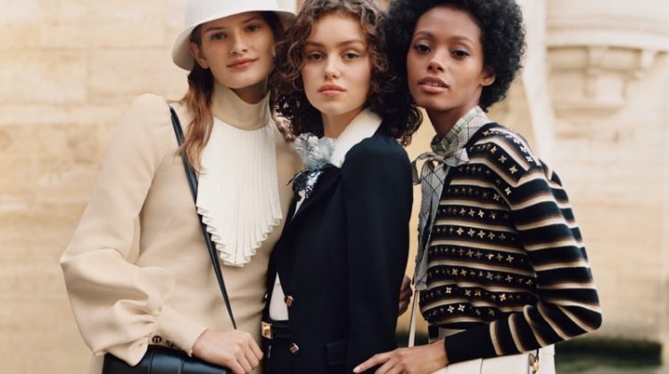 Signe Veiteberg, Caroline Reuter and Blesnya Minher star in Louis Vuitton LV Pont 9 handbag campaign.