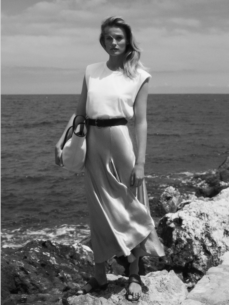 Edita Vilkeviciute poses in Massimo Dutti summer 2020 collection.