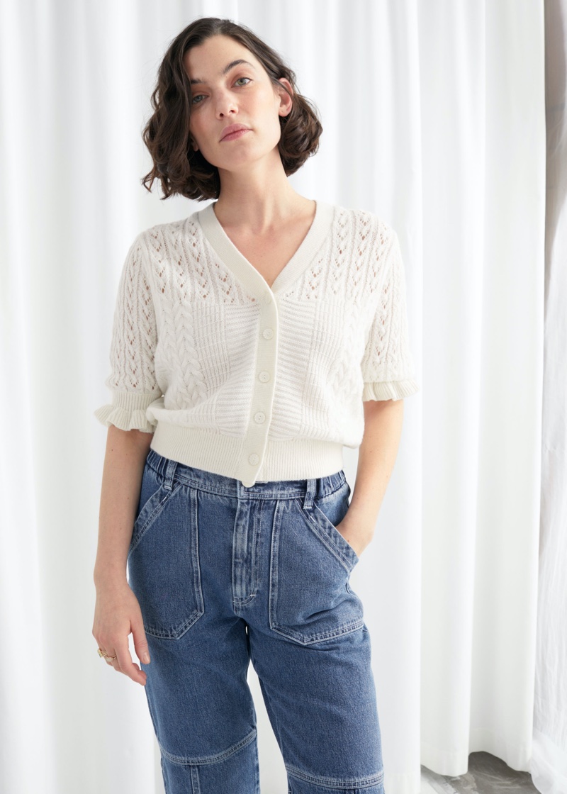 & Other Stories Eyelet Knit Cardigan $69