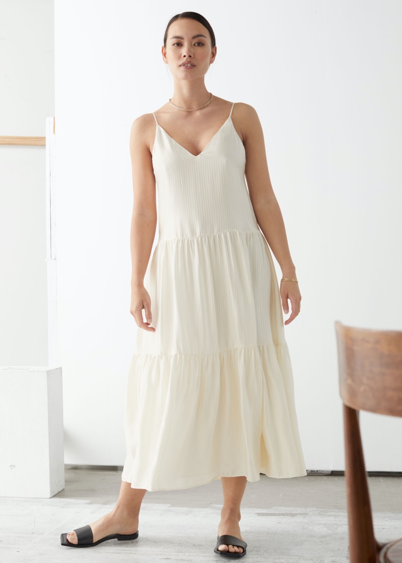 & Other Stories Tiered Viscose Midi Dress $129