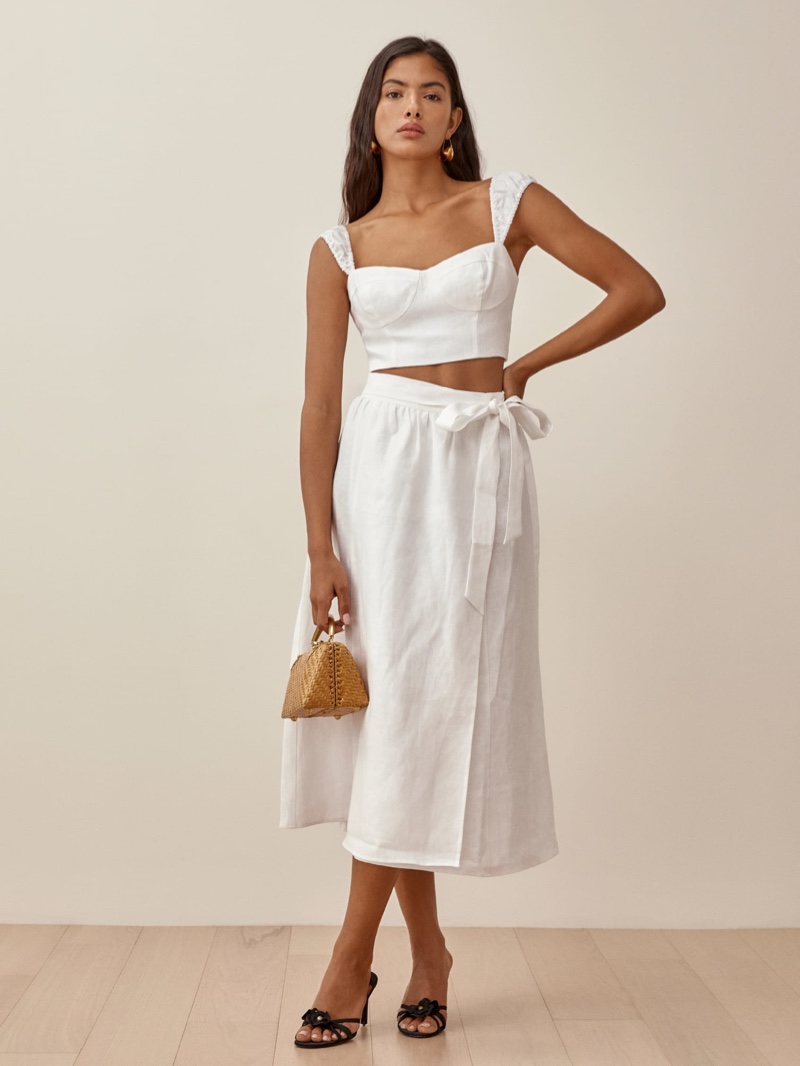 Reformation Clyde Linen Two Piece in White $278