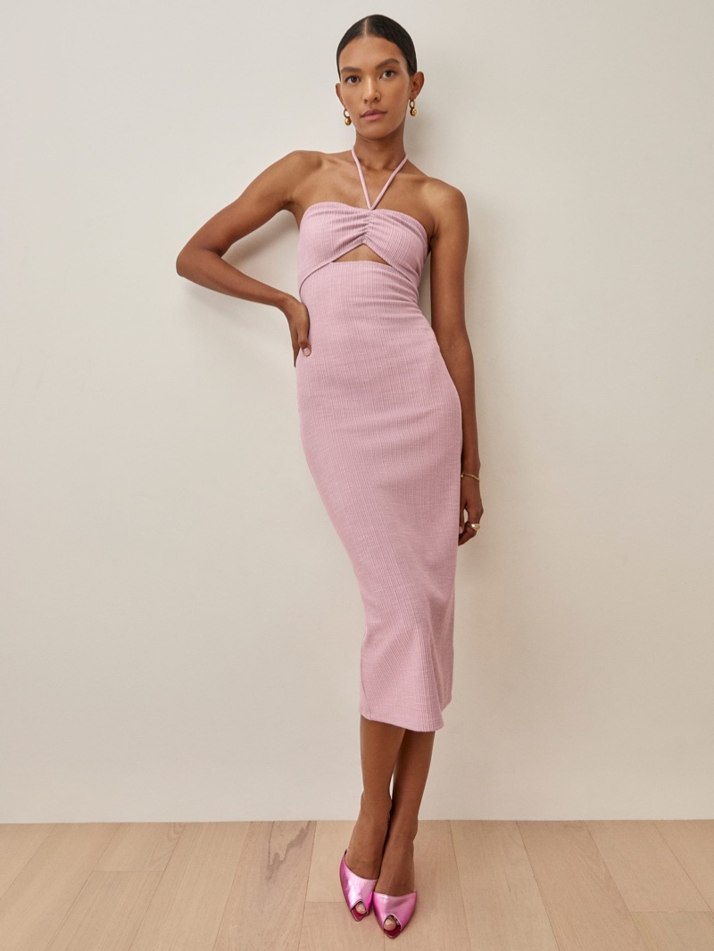 Reformation Indie Dress in Light Pink $178