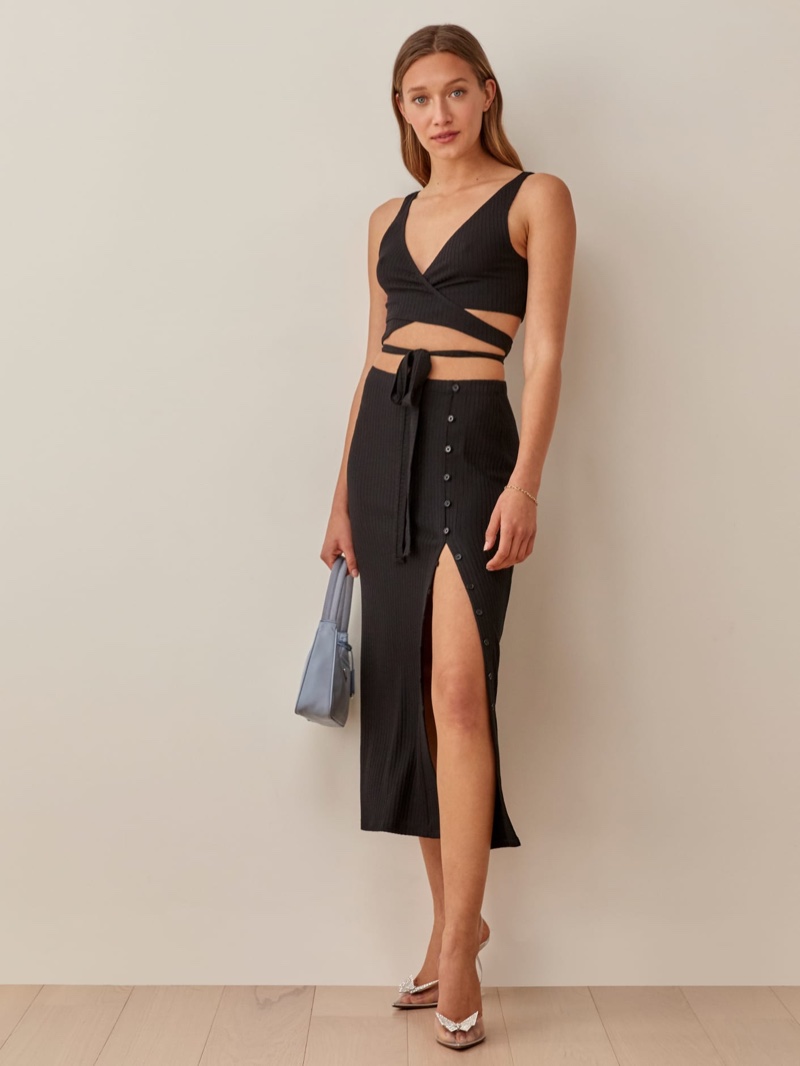 Reformation Jonny Two Piece in Black $178