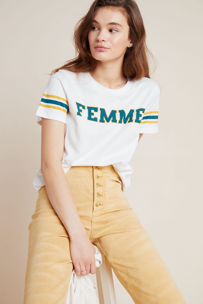 Sol Angeles Femme Striped Graphic Tee $78