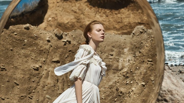 Viktoria Jakab Poses in Romantic Looks for Hamptons Magazine