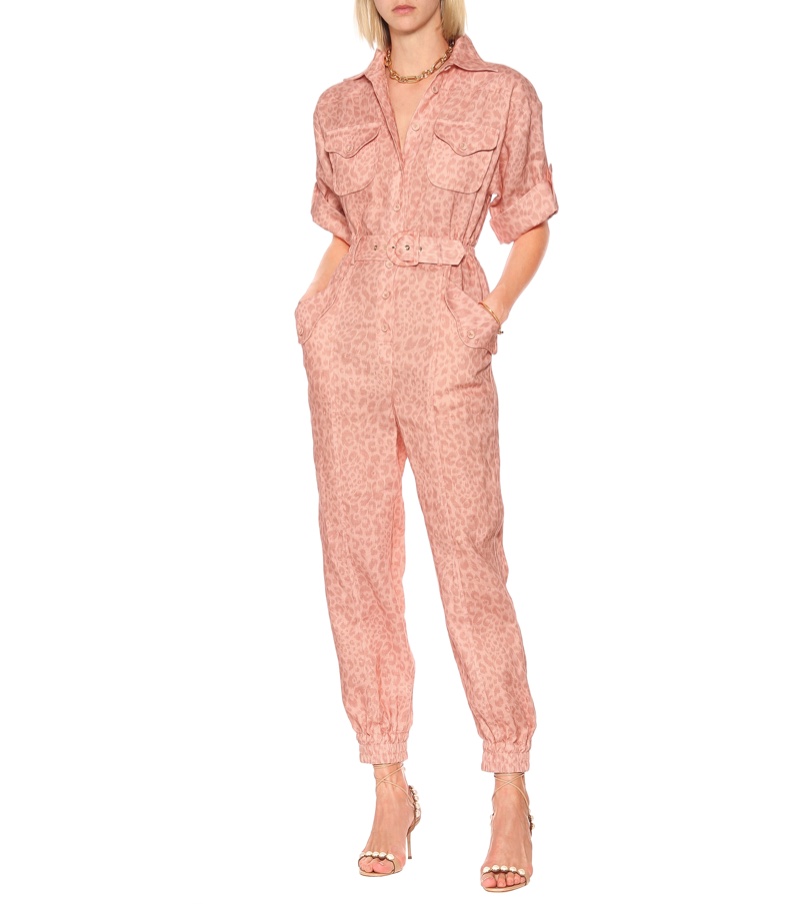 Zimmermann x MyTheresa Leopard-Print Linen Jumpsuit $950