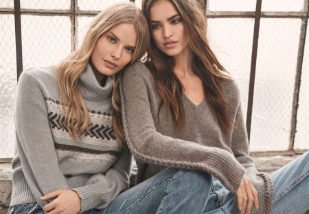 Robin & Alena Charm in 360 Cashmere Fall 2020 Campaign Alena Blohm and Robin Holzken appear in 360 Cashmere fall 2020 campaign.