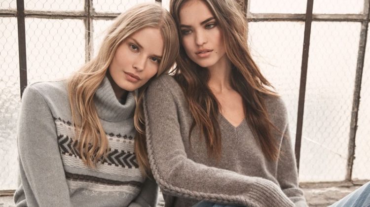 Alena Blohm and Robin Holzken appear in 360 Cashmere fall 2020 campaign.