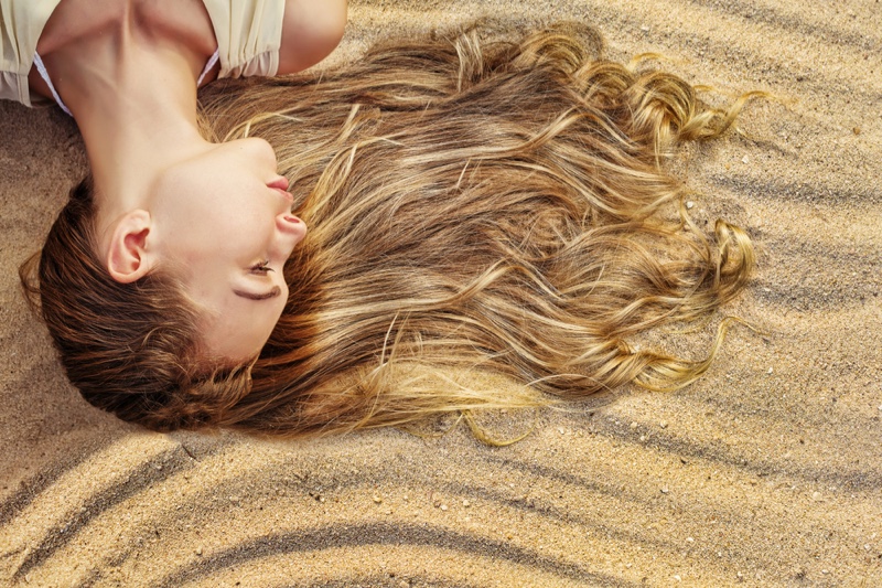 Blonde Hair Sand Sun Beauty