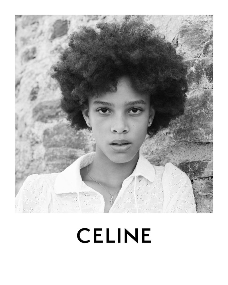 Model Essoye Mombot appears in Celine Plein Soleil collection.