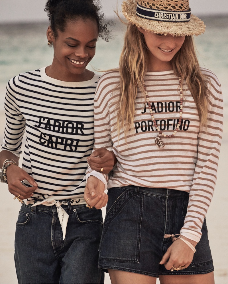 Dior focuses on stripes for Dioriviera fall 2020 campaign.