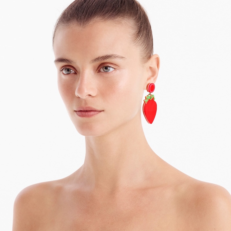 Edie Parker x J. Crew Resin Strawberry Earrings $39.50