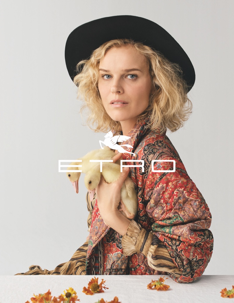 Eva Herzigova stars in Etro fall-winter 2020 campaign.