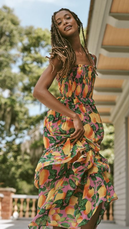 Chase the Sun in These Vibrant Summer Dresses FARM Rio Orange Sunset Maxi Dress $250