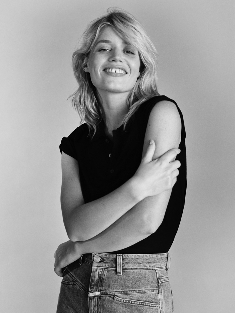 Georgia May Jagger flashes a smile in Closed fall 2020 campaign.