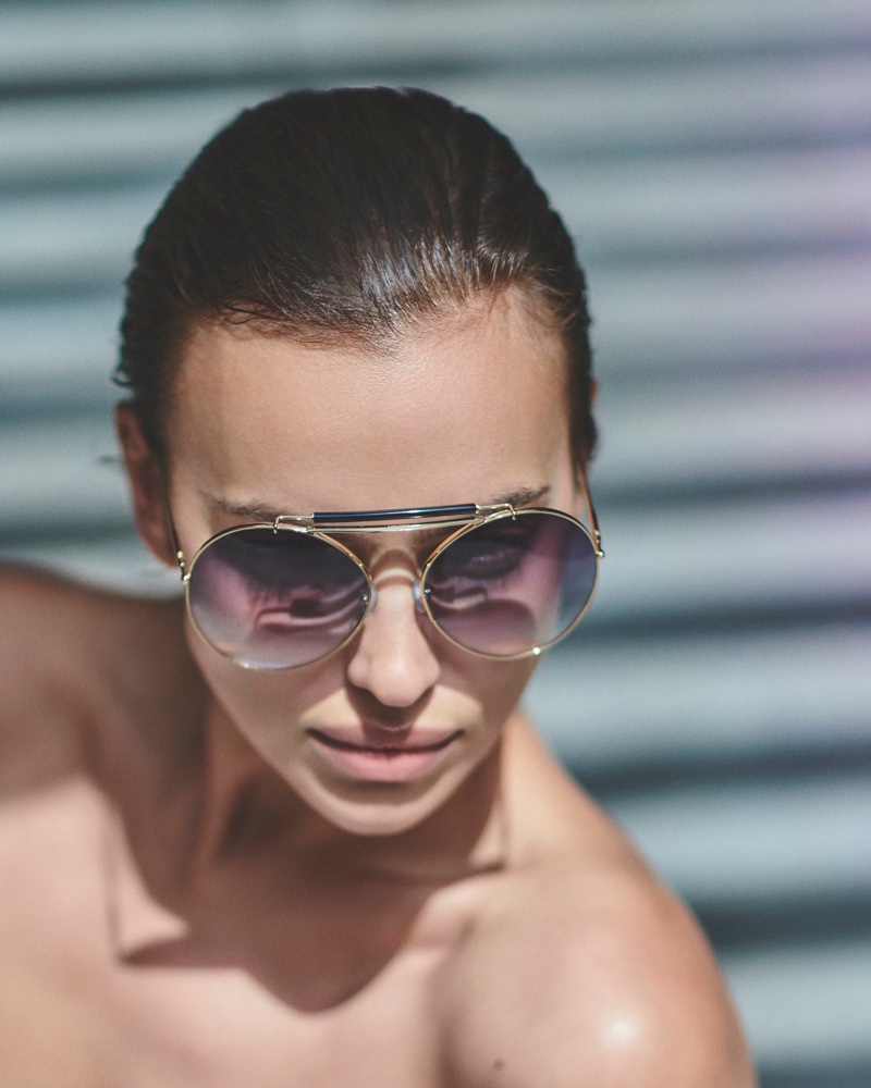 Irina Shayk stars in Max Mara sunglasses summer 2020 campaign.