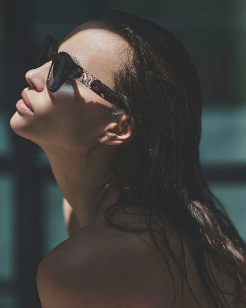 Supermodel Irina Shayk fronts Max Mara summer 2020 sunglasses campaign.