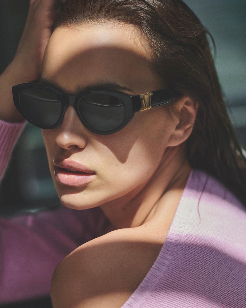 Irina Shayk appears in Max Mara sunglasses summer 2020 campaign.