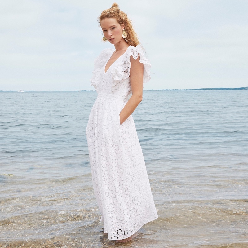 j crew blue and white maxi dress