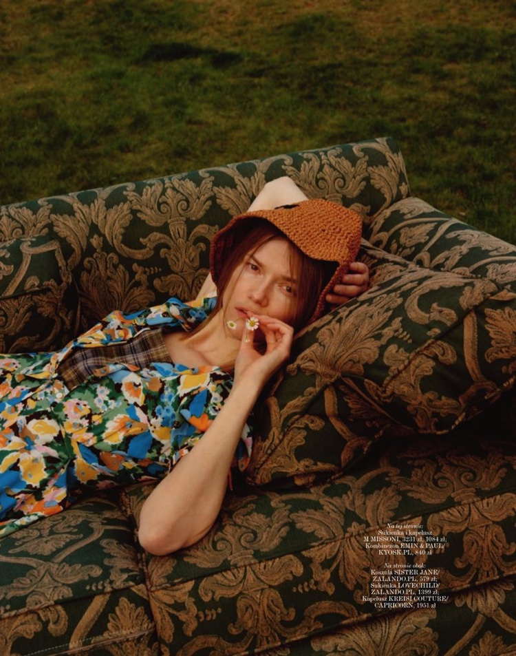 Kasia Struss Wears Whimsical Outdoor Looks for Vogue Poland