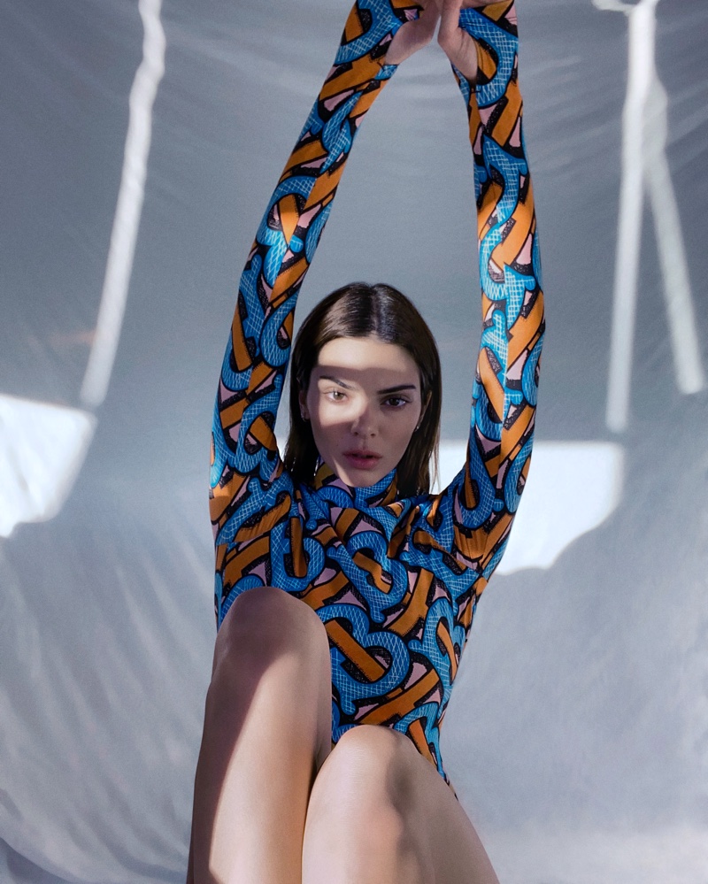 Kendall Jenner wears bold prints in Burberry Monogram summer 2020 campaign.