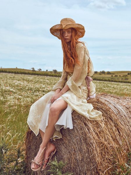 Laura Roth Poses Outdoors in Dreamy Looks for Vogue Ukraine