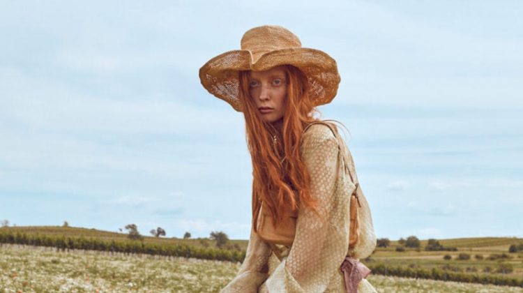 Laura Roth Poses Outdoors in Dreamy Looks for Vogue Ukraine