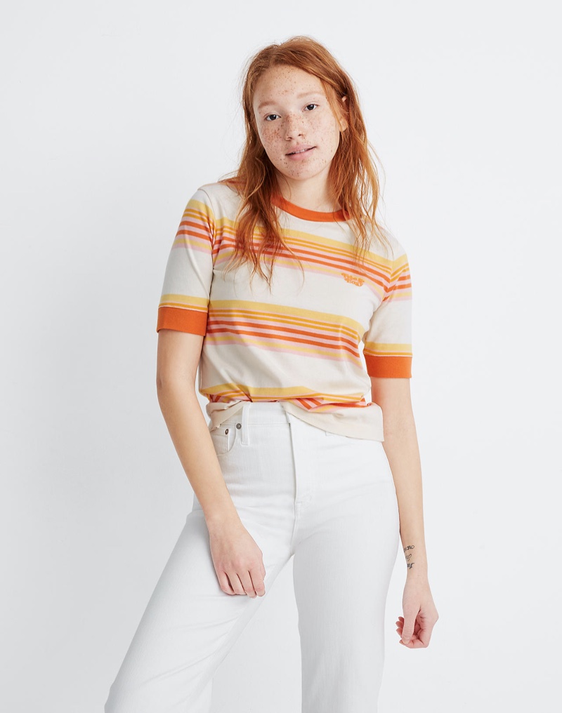 Madewell x Free & Easy Embroidered Relaxed Tee $55