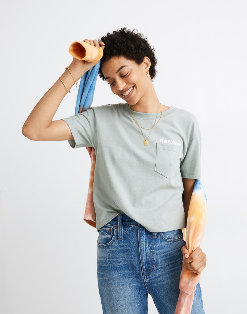 Madewell x Free & Easy Sunset Graphic Easy Crop Tee $45