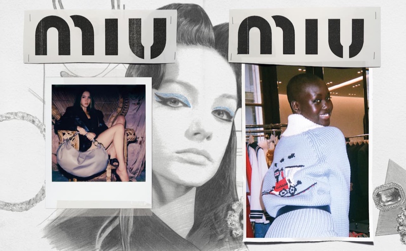 Lila Moss and Adut Akech star in Miu Miu fall-winter 2020 campaign.