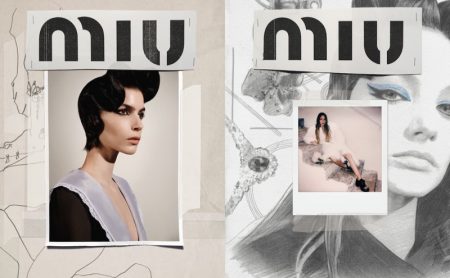Miu Miu Unveils Collages for Fall 2020 Campaign Elisa Mitrofan and Lila Moss pose for Miu Miu fall-winter 2020 campaign.