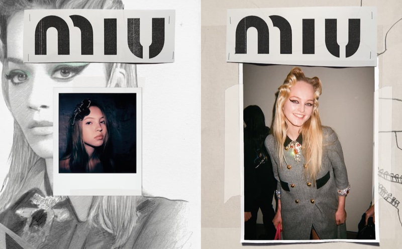 Lila Moss and Jean Campbell star in Miu Miu fall-winter 2020 campaign.