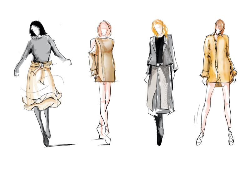 Fashion Boundary Capsule Collection Sketches Illustrations