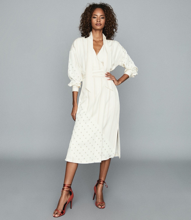 REISS Romi Printed Midi Dress $465