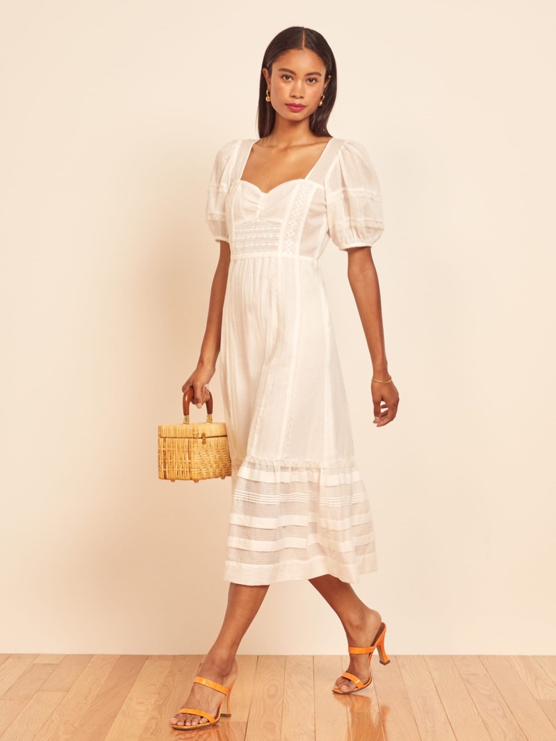 Reformation Norwich Dress in Ivory $278