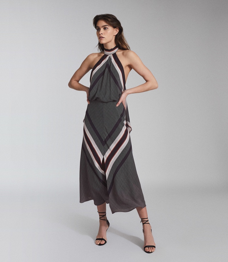 Reiss Eline Scarf Print Midi Dress $465