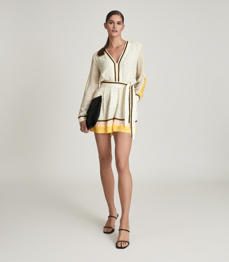 Reiss Naya Scarf Print Playsuit $320