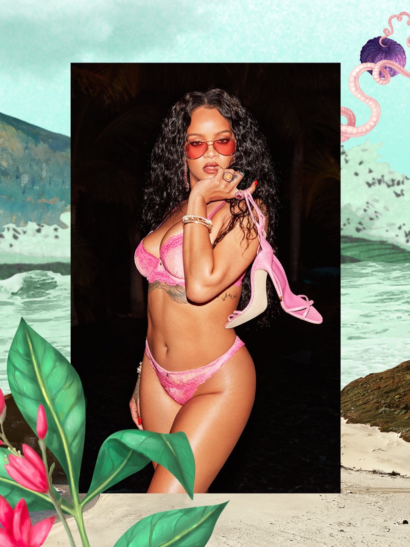 Clad in pink, Rihanna fronts Savage x Fenty July 2020 lingerie campaign.