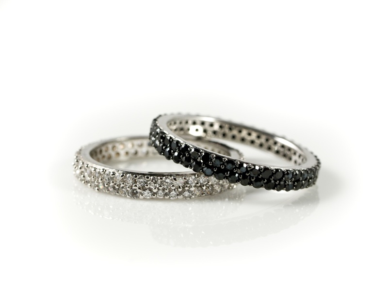 Rings Black White Diamonds Jewelry