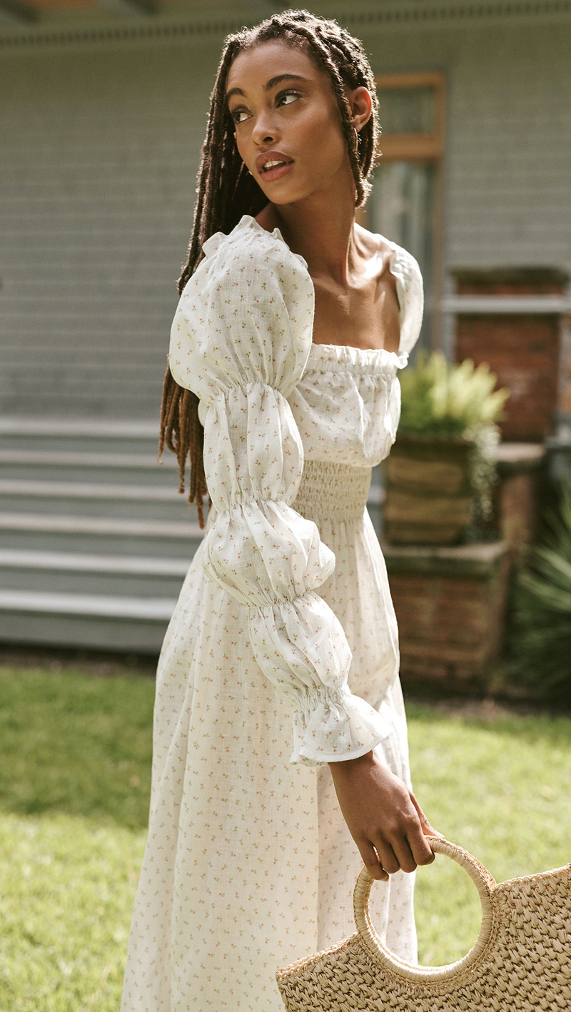 Sleeper Michelin Linen Dress Garden Rose $320