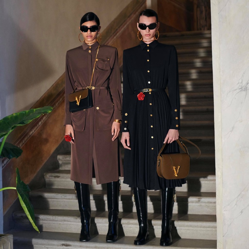 Anita Pozzo and Cynthia Arrebola front Versace pre-fall 2020 campaign.