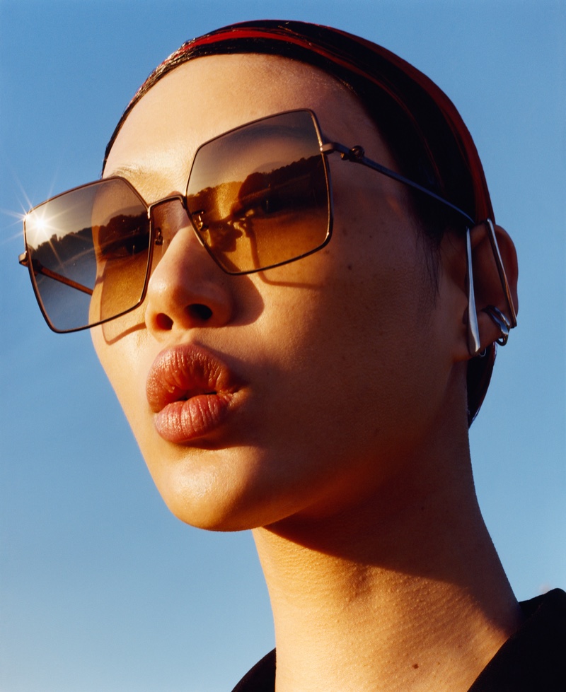 Sunglasses stand out in Alexander McQueen fall-winter 2020 campaign.