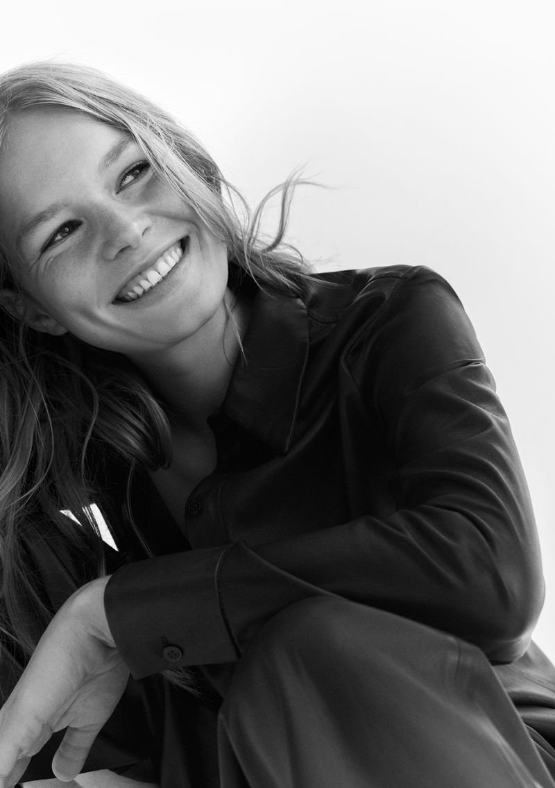 Anna Ewers is all smiles in Marc O'Polo fall-winter 2020 campaign.