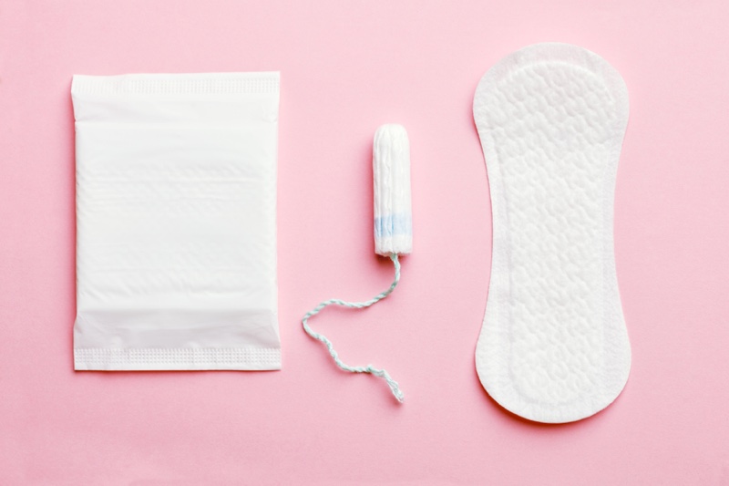 Feminine Hygiene Products Pink Background