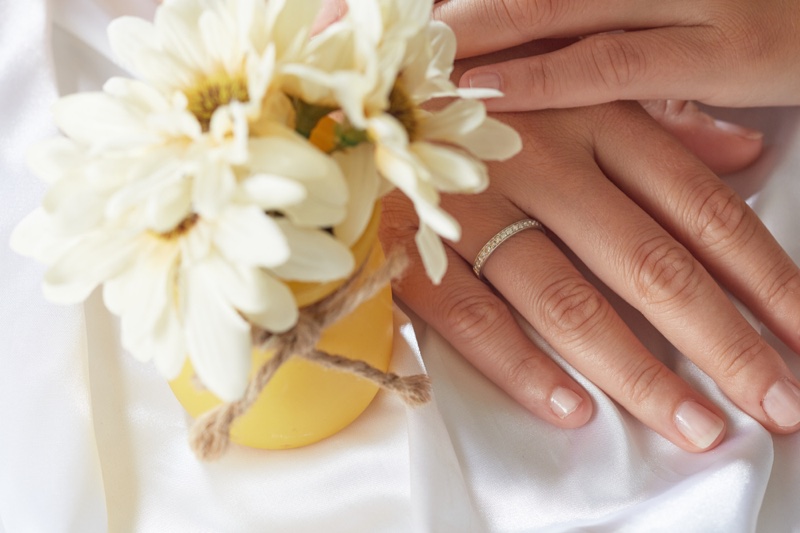 Flower Hand Engagement Ring